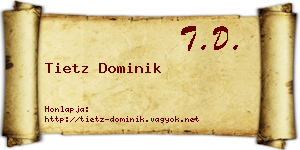 Tietz Dominik névjegykártya